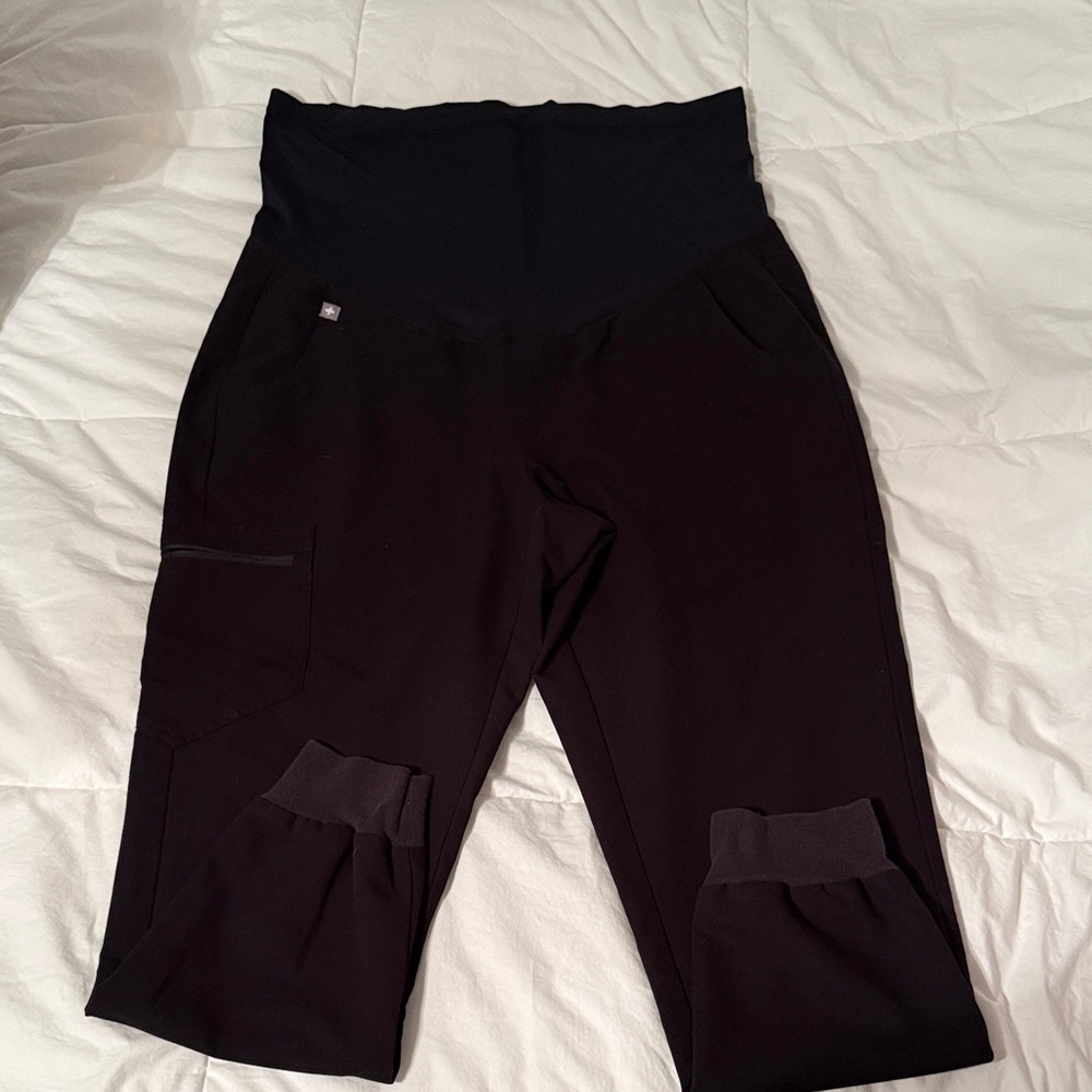 Figs Maternity Black Joggers Large